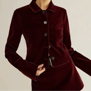 Commense Burgundy Velvet Blazer(SM)
